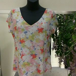 Sigrid Olsen Floral Short Sleeve Top